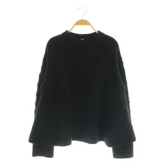 ミラオーウェン Mila Owen 23AW Aラインケーブルニット セーター 長袖 ウール 0 ブラック /MY ■OS