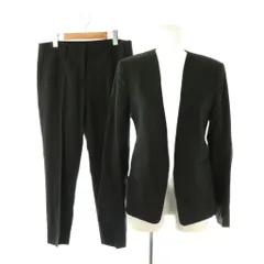 セオリー Theory スーツ セットアップ ノーカラージャケット パンツ スラックス 2 ブラック /DF