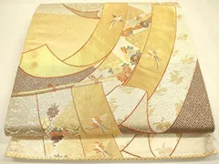 平和屋着物◎西陣の名門織元　いづくら謹製　六通柄袋帯　唐織　几帳鳳凰花文　金糸　正絹　逸品　DABA6954op
