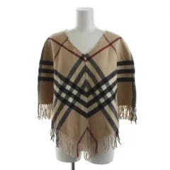 バーバリー ロンドン BURBERRY LONDON ノバチェック ポンチョ フリンジ ウール ベージュ /AN44 ■MUのサムネイル