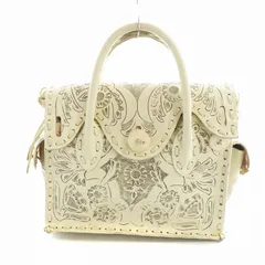 グレースコンチネンタル GRACE CONTINENTAL カービングトライブス ハンドバッグ トート ロゴ 花柄 レザー 総柄 アイボリー ■GY11 /MQ