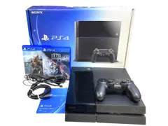 ■◎SONY PS4 本体 CUH-1100A 500GB ジェットブラック 純正コントローラー ケーブル一式 外箱 説明書 ソフト2本付 動作確認済
