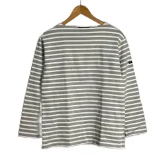 セントジェームス SAINT JAMES ボーダー バスクシャツ 長袖 カットソー ボートネック M グレー ホワイト 72011W63