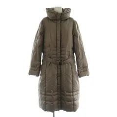 23区 オンワード樫山 ダウンコート ハイネック ベルト付 大きいサイズ 46 ブラウン /MY ■OS