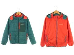 モンベル Montbell リバーシブルダウンジャケット アウター 140 青 オレンジ