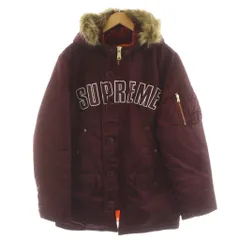 シュプリーム SUPREME 16AW Arc Logo Tape N-3B Parka フライトジャケット アーチロゴ フード ファー アウター ナイロン S ボルドー /AN24のサムネイル