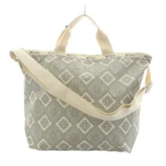 レスポートサック LesportSAC ハンドバッグ トートバッグ ショルダーバッグ 2WAY 水色 ライトブルー 白 ホワイト ペイズリー柄 ナイロン /AN6