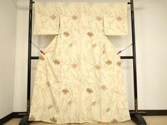 平和屋着物□極上 江戸小紋 鮫小紋柄 紫黒色×白 鬼しぼ縮緬 逸品