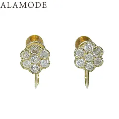 0.25/0.25 フラワーモチーフ イヤリング K18 イエローゴールド YG イヤリング アクセサリー ジュエリー 花 ゴールド金 レディース 41100078003【中古】【アラモード】