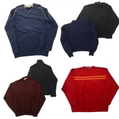 古着卸 まとめ売り セーター MIX 6枚セット (メンズ XL ) Vネック ライン タートルネック リブニット 中古 古着 ND3865