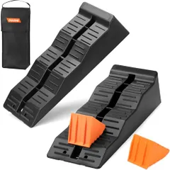 OULEME カースロープ タイヤスロープ 三段リフト式 耐荷重5ト ローダウン車対応 軽量 2個セット カードロック付き★m