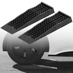 カースロープ タイヤスロープ リフト 耐荷重5t 幅広 タイヤ止め 整備用 ジャッキ補助 オイル交換 メンテナンス 軽量 耐久性 ローダウン車対応 ブラックスロープ 2個セット★m