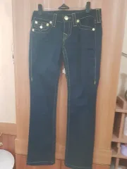 トゥルーレリジョン ブラック デニム ズボン (24 25)