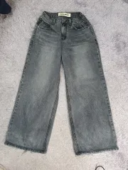 INSILENCE ブラック デニム ワイド パンツ XS