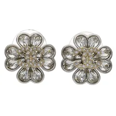 シャネル  C23S フラワーモチーフココマークラインストーンピアス レディース