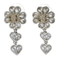 シャネル  C23S ココマークラインストーン ハートドロップピアス レディース