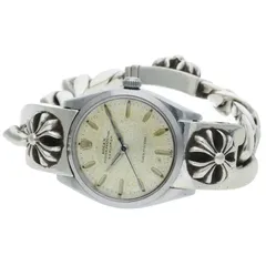 クロムハーツ ×ロレックス ROLEX  Ref.5500/エアキング CHプラスクラシックリンクウォッチブレスレット腕時計 メンズ