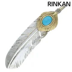 タディ&キング  SVフェザーハートK18金縄ターコイズ 右向きネックレストップ メンズ LL