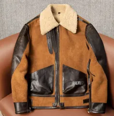 爆売れ！レトロオリジナルムートン メンズ大きいサイズ 本革ジャケット ラムファー 加厚極暖