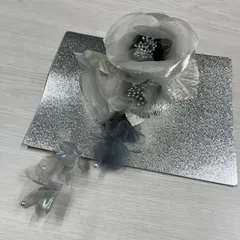 【未使用品】髪飾り　振袖　卒業式　成人式　前撮り　七五三　花　白　シルバー　11