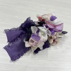 【未使用品】髪飾り　振袖　卒業式　成人式　前撮り　七五三　花　紫　白　リボン　日本製　14