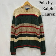 ポロバイラルフローレン 90s コットン ウール リネン シルク マルチボーダー ニット セーター メンズ XL ISItems【USED】【古着】【中古】50150835