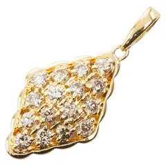 ダイヤ型モチーフ ペンダントトップ ネックレス K18YG イエローゴールド レディース【1-0245615】