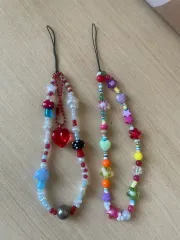 ビーズ スマートフォン ストラップ キーホルダー 2個 / まとめ 販売