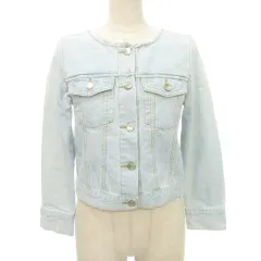 ジルバイジルスチュアート JILL by JILLSTUART 美品 デニム ジャケット 長袖 ショート丈 無地 厚手 Sサイズ 青 ブルー ■YHS7のサムネイル