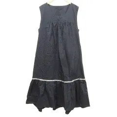 チェスティ Chesty ノースリーブ ワンピース ひざ丈 Aライン 1 ネイビー ■YHS12