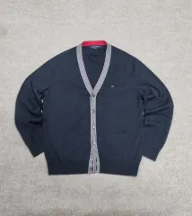 トミーヒルフィガー プレッピー ニット カーディガン ブラック (メンズ 100)