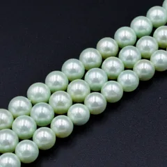 一連 約40cm シェルパール ライトブルー ラウンド 6mm 連売り シェル パール 貝 パワーストーン ブレスレット 天然石 ビーズクラブ