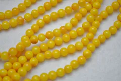 一連 約40cm シェルパール マーブルイエロー ラウンド 6mm 連売り シェル パール 貝 パワーストーン ブレスレット 天然石 ビーズクラブ
