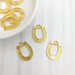 ビーズクラブ チャーム 蹄鉄ていてつ ゴールド 18mm 10個セット 金色 ホースシュー 幸運 魔除け パーツ 競争馬 ハンドメイド チャーム キーホルダー ネックレス 飾り ピアス