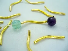 ビーズクラブ ロンデル メタルビーズ 管 くだ ゴールド 30個 25mm メタルビーズ ブレスレット 金具 金属ビーズ パーツ