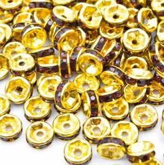 ビーズクラブ ロンデル メタルビーズ 金 平型 紫 45個 6mm メタルビーズ ブレスレット 金具 金属ビーズ パーツ