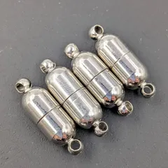 マグネット クラスプ 留め金 チューブ 銀 19mm 5個 ネックレス ブレスレット パーツ ハンドメイド ビーズクラブ