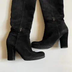 PRADA プラダ スウェード ブラック ロングブーツ (表記36 5)