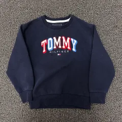 130 Tommy Hilfiger トミーヒルフィガー キッズ 起毛 スウェット 130サイズ Tシャツ ネイビー