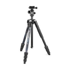 New Manfrotto Element MII Aluminum Tripod, 4-Section, Black, 180° Folding, Twist Lock, Maximum Load Capacity UNI/PdR 105:2021 8 kg (16 lbs) for DSLR Cameras, MKELMII4BK-BH, Carry Bag Included