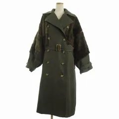 ムルーア MURUA ロングダブルトレンチ コート フェイクファー 012050000501 F カーキ