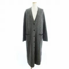 ピーエスポールスミス PS Paul Smith 美品 カーディガン ロング ニット 長袖 前開き Vネック ポケット カシミヤ混 ウール グレー M ■GY14
