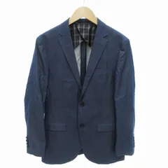 バーバリーブラックレーベル BURBERRY BLACK LABEL テーラードジャケット 背抜き 2B 裏地 チェック S 紺 ネイビー /HO