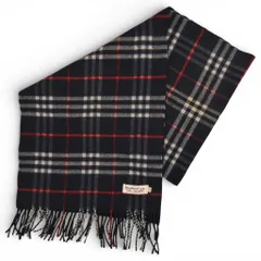 バーバリー ノバチェック マフラー カシミヤ100％ Bランク bb8805nf