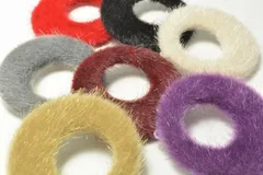 ファーリングチャーム 7色アソート ミックス 各2個 カン付 42mm ラウンド カボション ハンドメイド パーツ ビーズクラブ