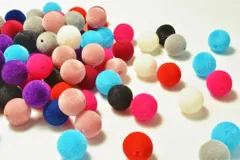 フロッキービーズ ラウンド ミックス 10mm 20個 ベルベット ベロア ハンドメイド ビーズクラブ