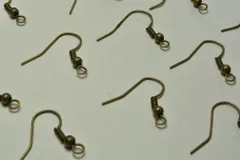 ピアスパーツ フックピアス (コイル/玉付) 金古美 23mm 20個 10ペア ビーズクラブ