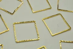 メタルフープ 18mm 6個 スクエア デザイン 金 ピアス イヤリング パーツ ビーズクラブ