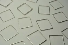 メタルフープ 30mm 6個 スクエア プレーン 銀 ピアス イヤリング パーツ ビーズクラブ