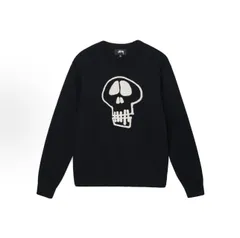 【新品未使用】秋冬新作Stussy スカルロゴ ニット スウェットシャツ クルーネック ストリート カジュアル ステューシー トップス 男女兼用